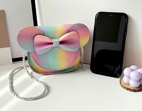 Girls Rainbow
Glitter Shoulder Purse| Mouse Ears & Bow
Mini Handbag