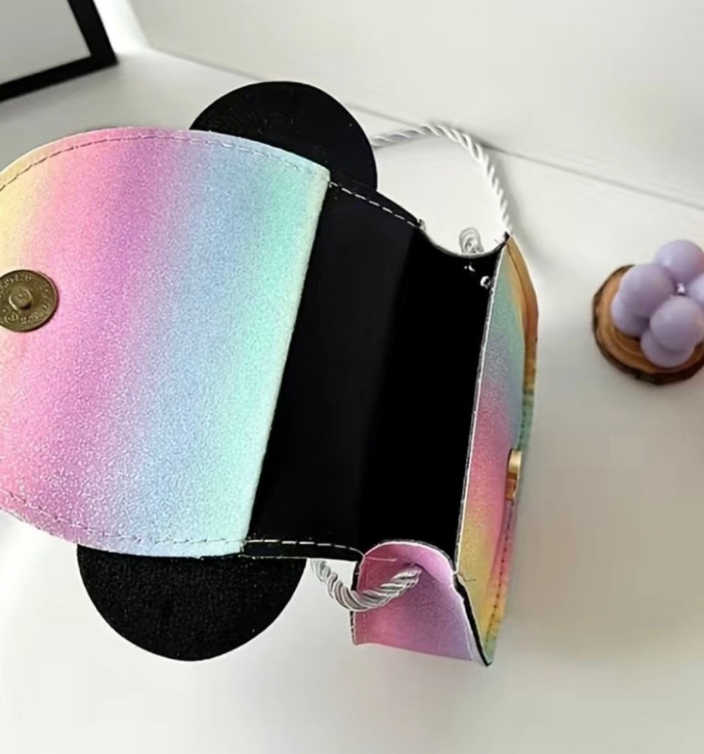 Girls Rainbow
Glitter Shoulder Purse| Mouse Ears & Bow
Mini Handbag