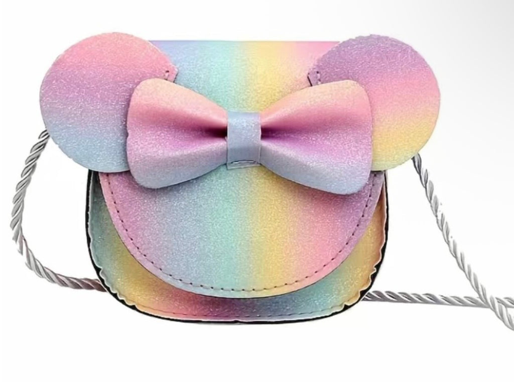 Girls Rainbow
Glitter Shoulder Purse| Mouse Ears & Bow
Mini Handbag