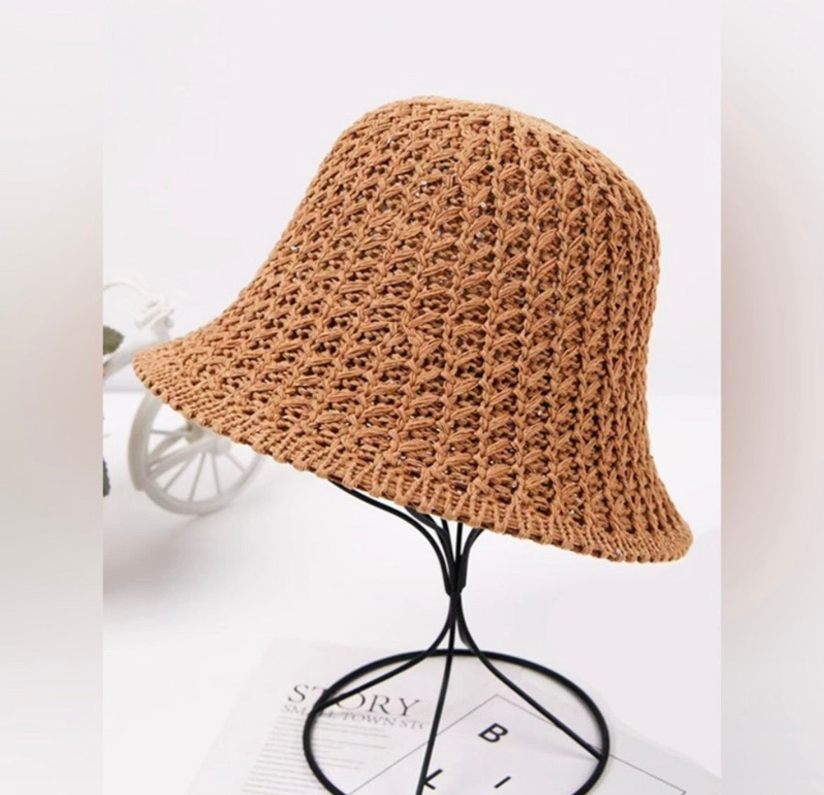 Woven Straw Crochet Bucket Hat in Multiple Colors