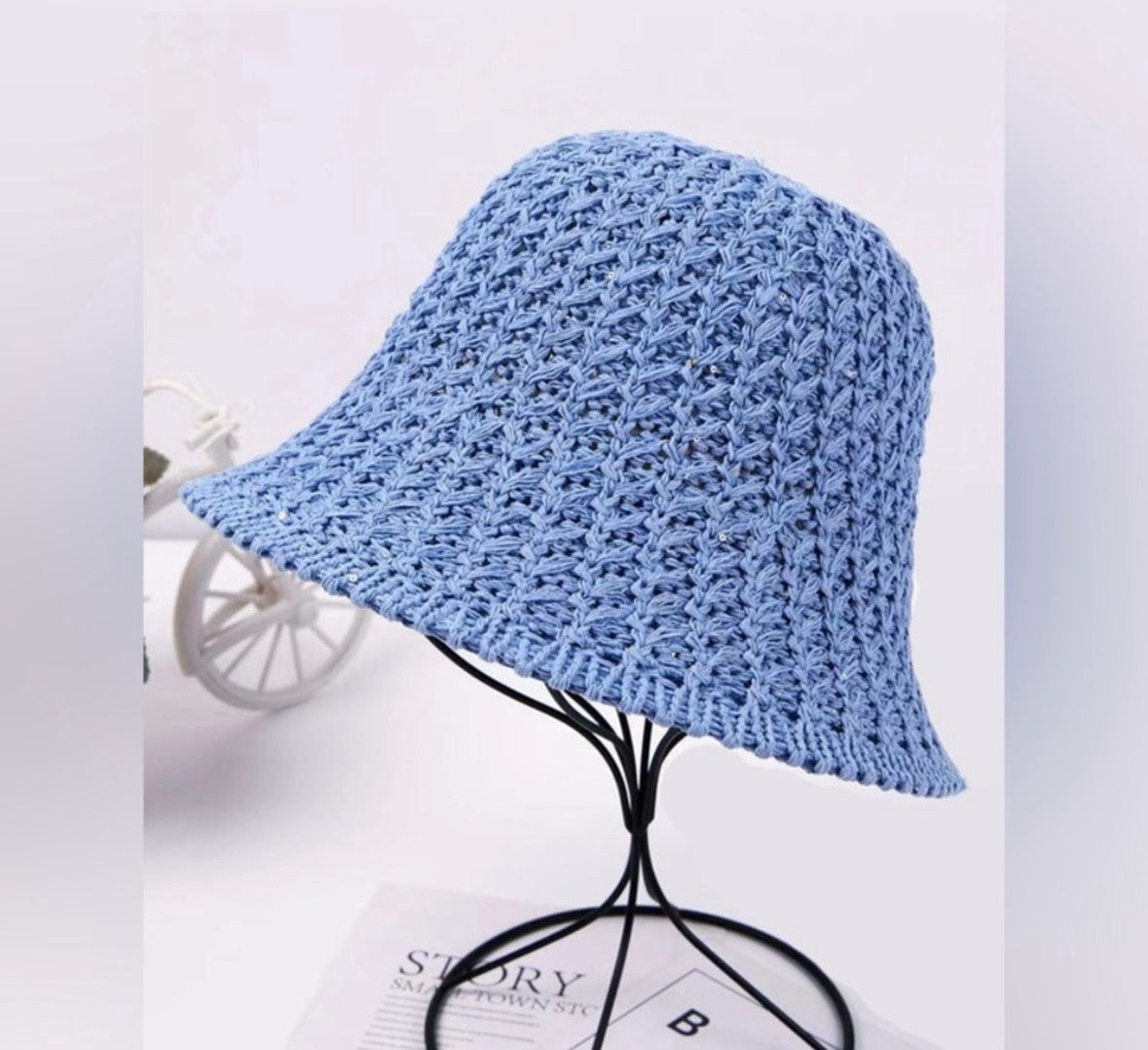 Woven Straw Crochet Bucket Hat in Multiple Colors