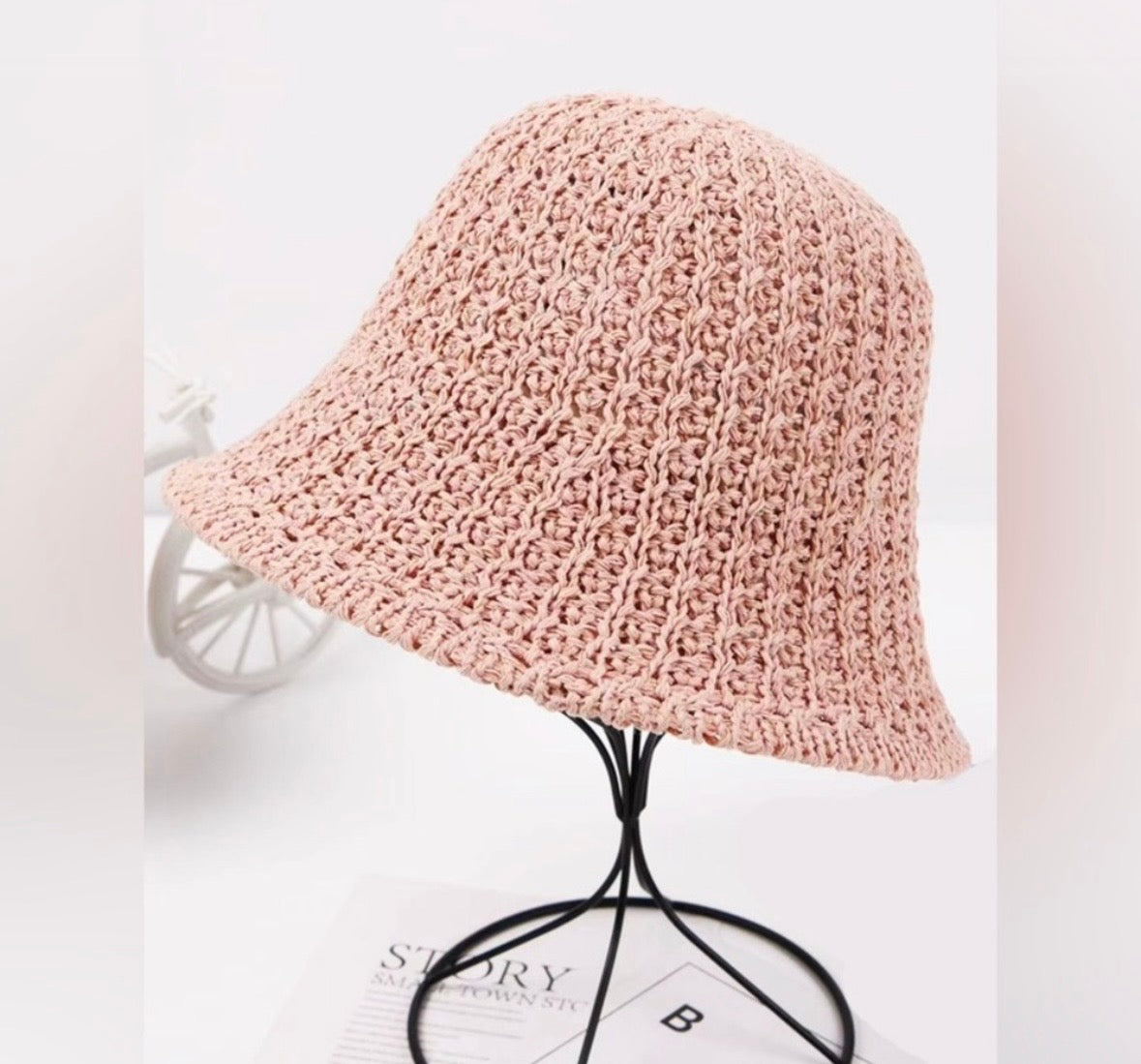 Woven Straw Crochet Bucket Hat in Multiple Colors